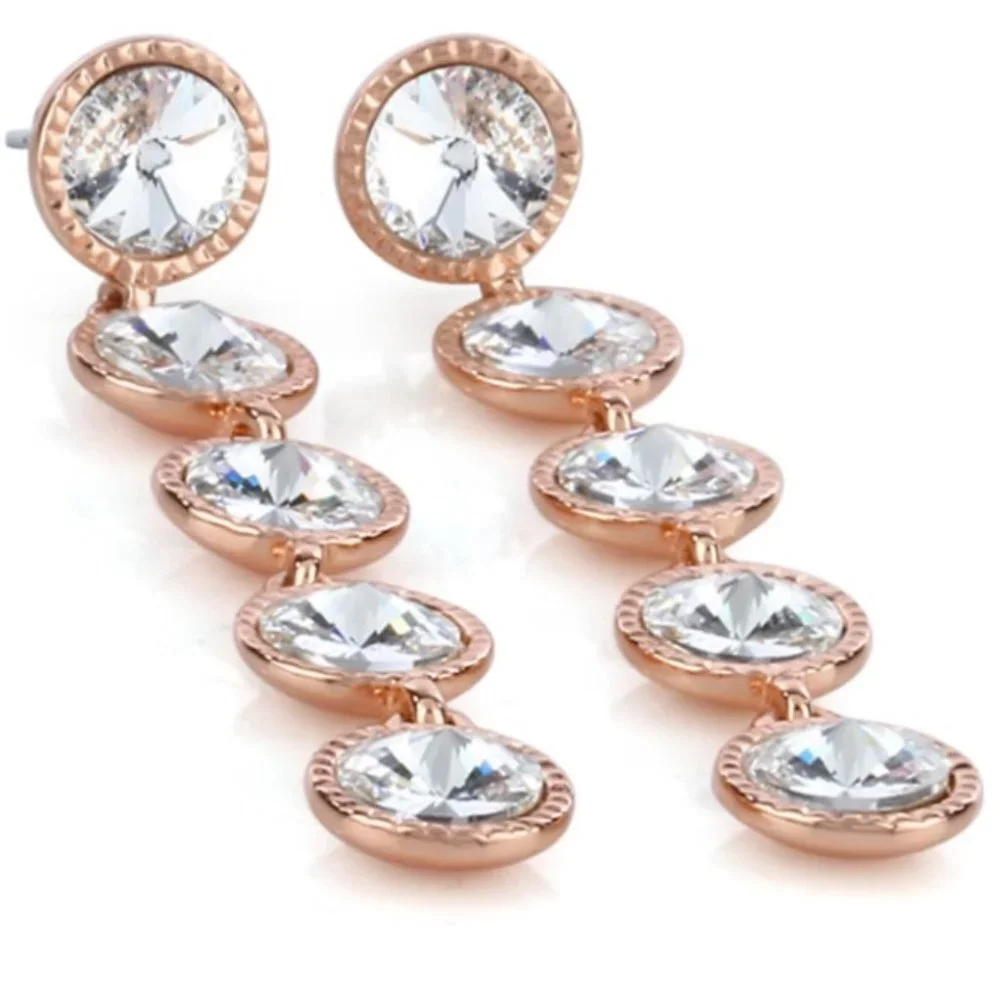 Ted Baker Rose Gold Rizza Rivoli Swarovski Crystal Earrings